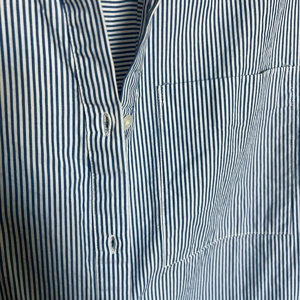 ZARA TRF blue striped shirt dress